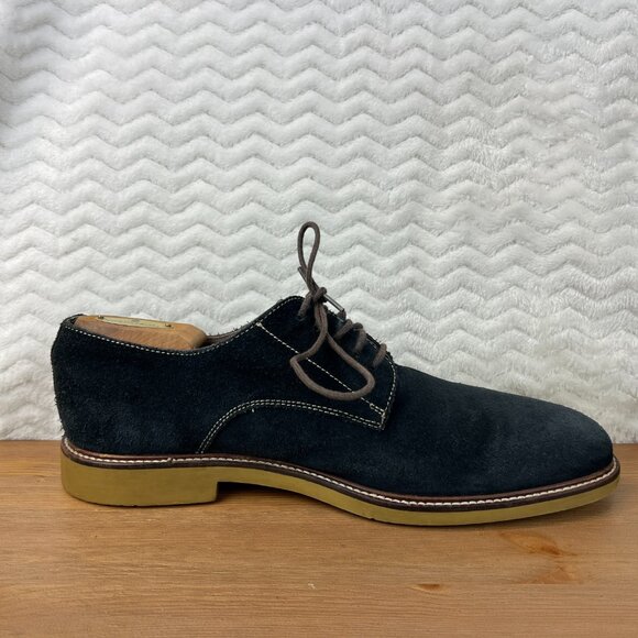Banana Republic Mens Owen Oxfords Leather Lace Shoes NavyBlue Suede 10.5M Preppy - Picture 8 of 14